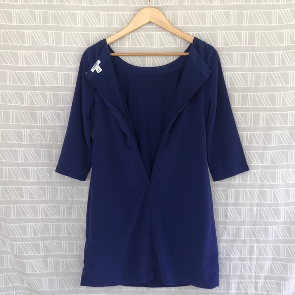 Navy Blue Shift Dress - Picture 3 of 4